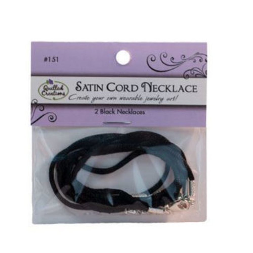 NECKLACE Soft Satin Cord Black 2 In Pack